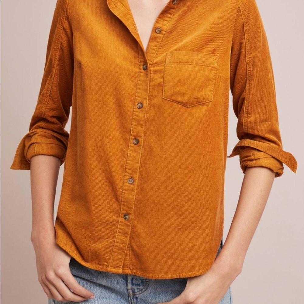 Anthropologie Corduroy Buttondown